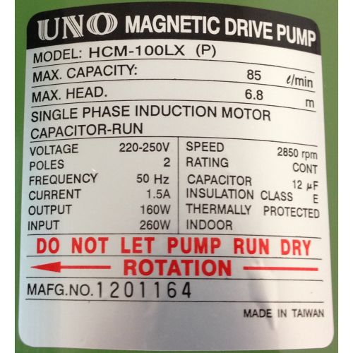 HCM UNO Mag Drive Pump