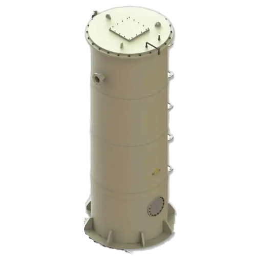 MAT DGT aquaculture degassing tower in food-grade polypropylene with service hatch and manway