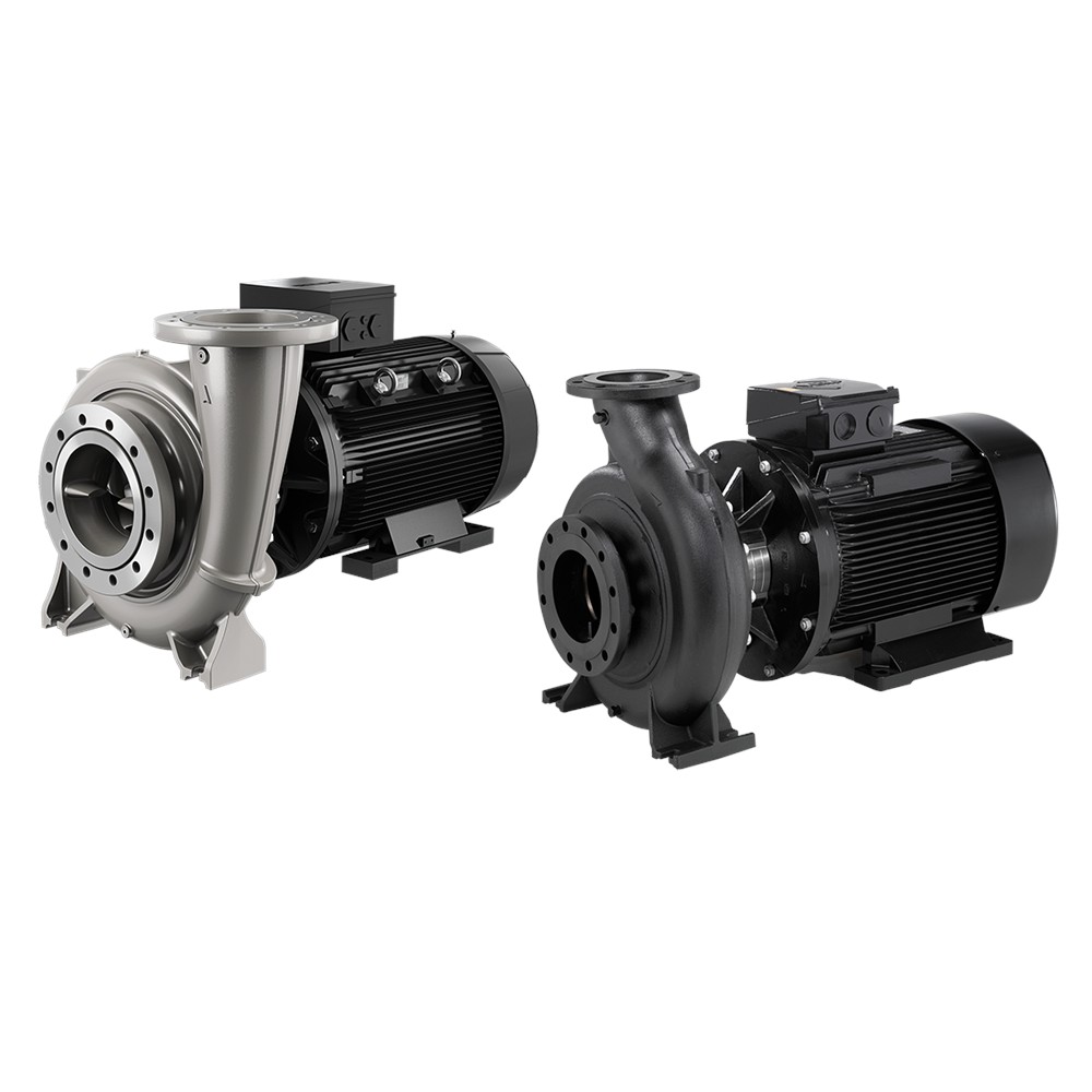 Grundfos NBG end-suction close-coupled centrifugal pumps, stainless and cast iron versions